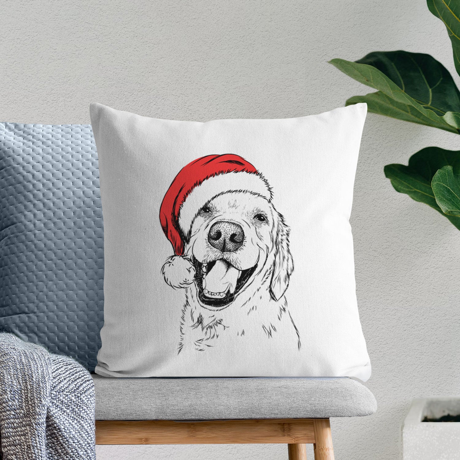 Spanky the Golden Retriever - Throw Pillow Cover