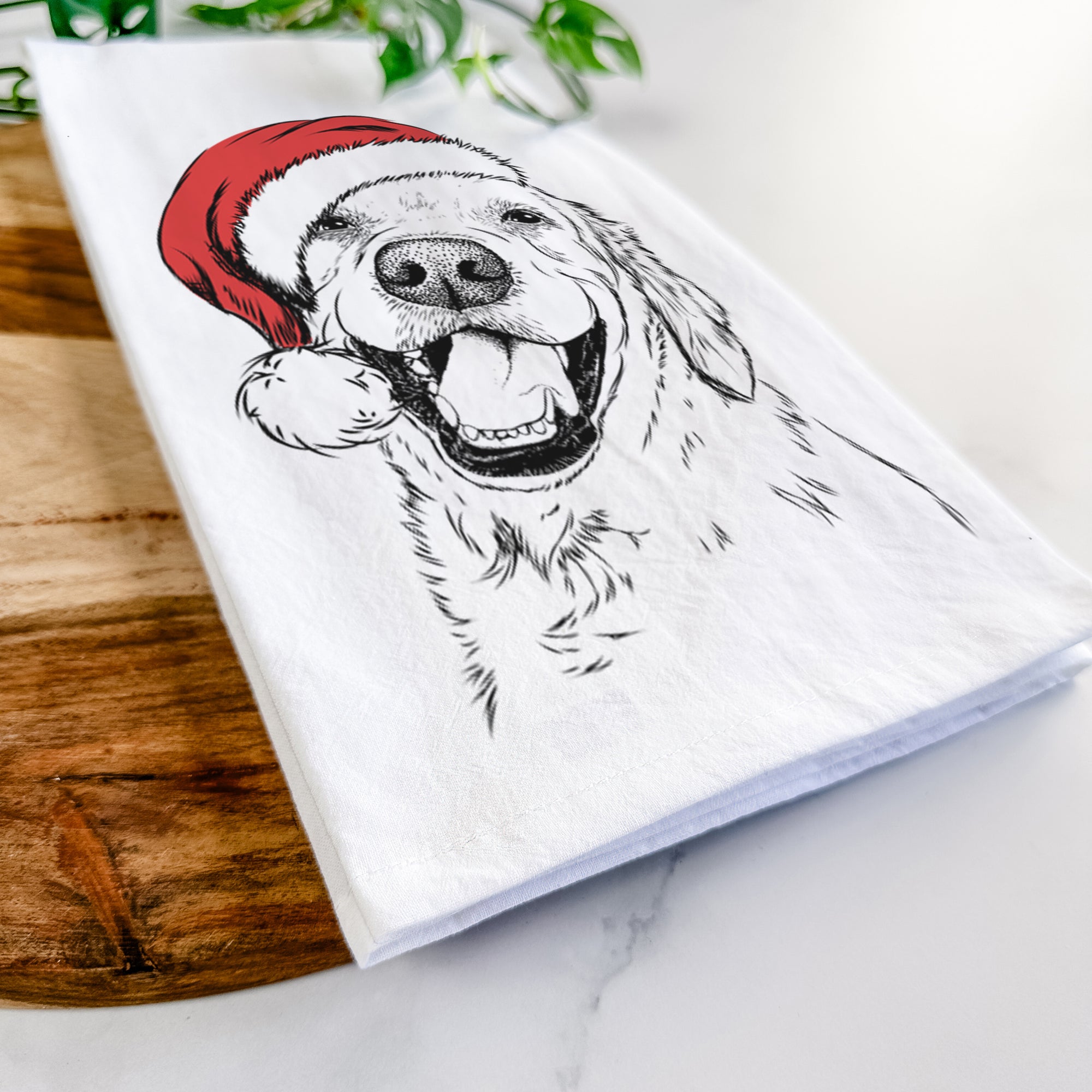 Spanky the Golden Retriever Tea Towel