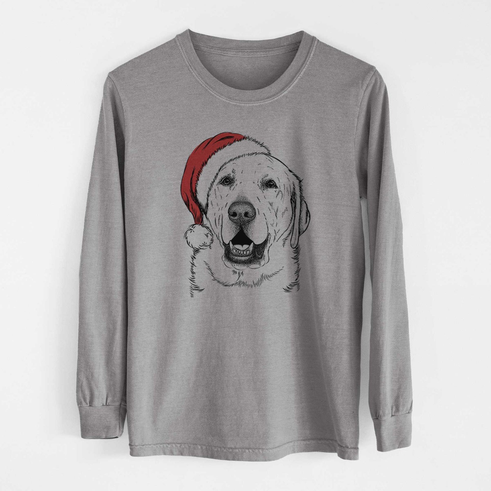 Santa Sparks the Labrador Retriever - Men's Heavyweight 100% Cotton Long Sleeve