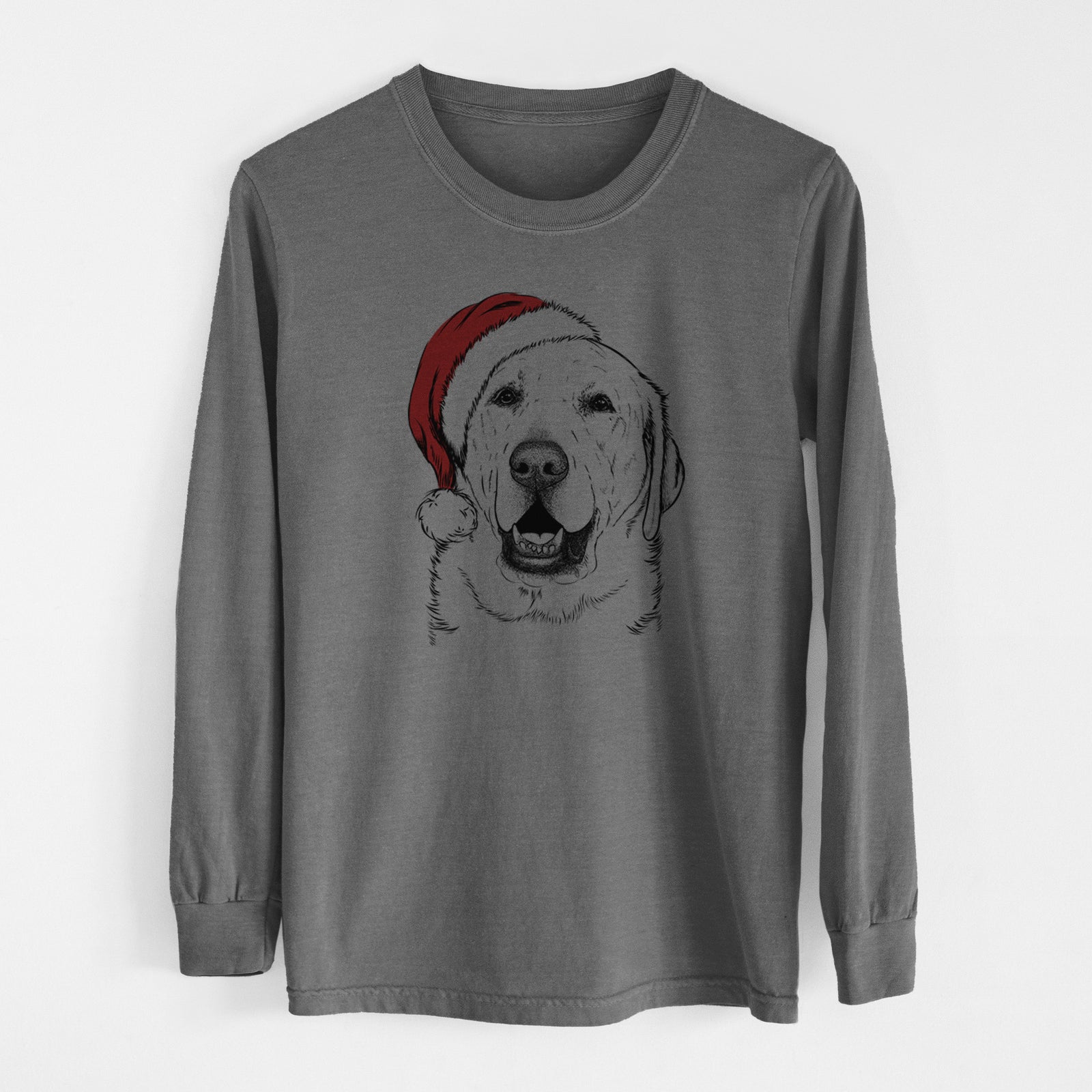 Santa Sparks the Labrador Retriever - Men's Heavyweight 100% Cotton Long Sleeve