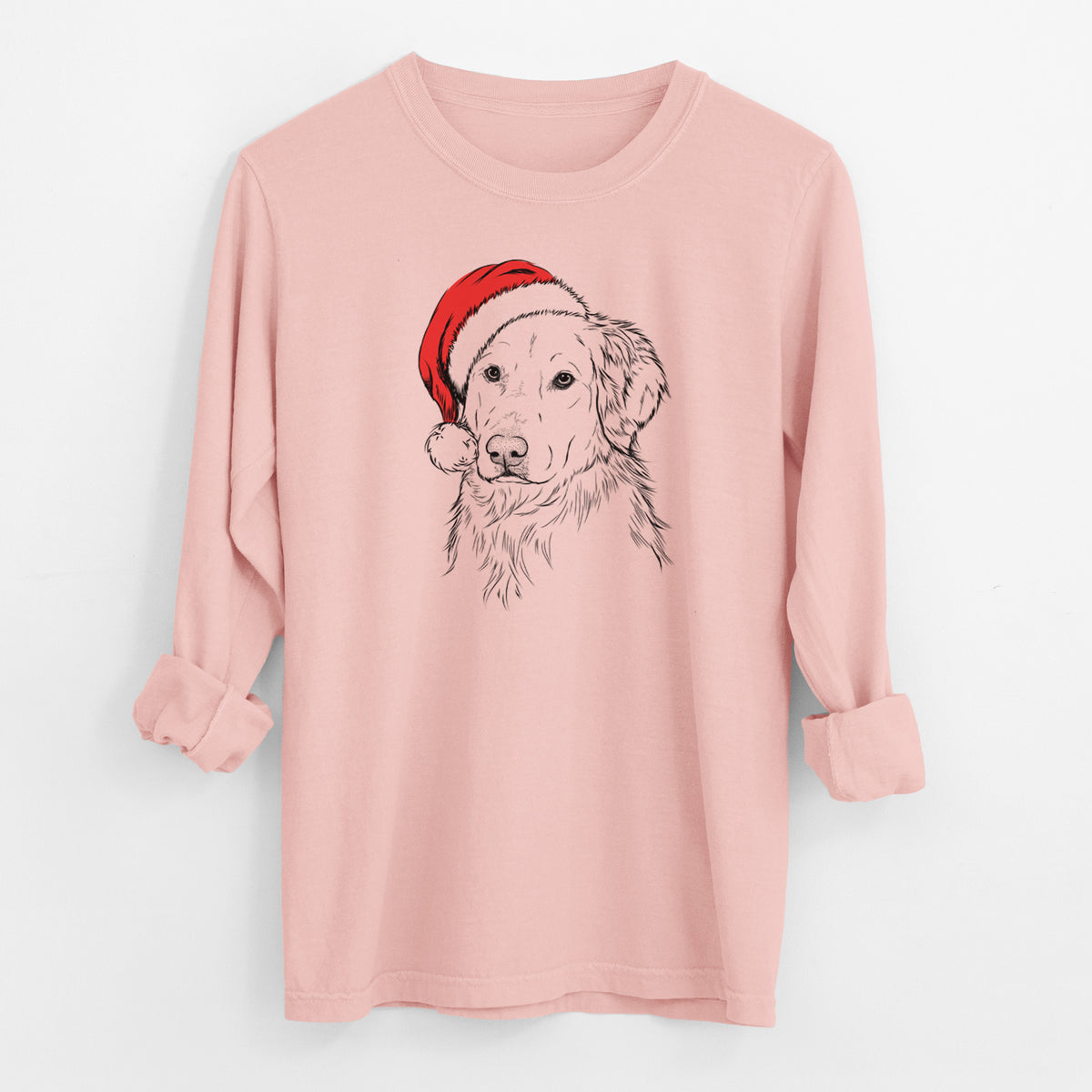 Santa Spencer the Golden Retriever - Men's Heavyweight 100% Cotton Long Sleeve