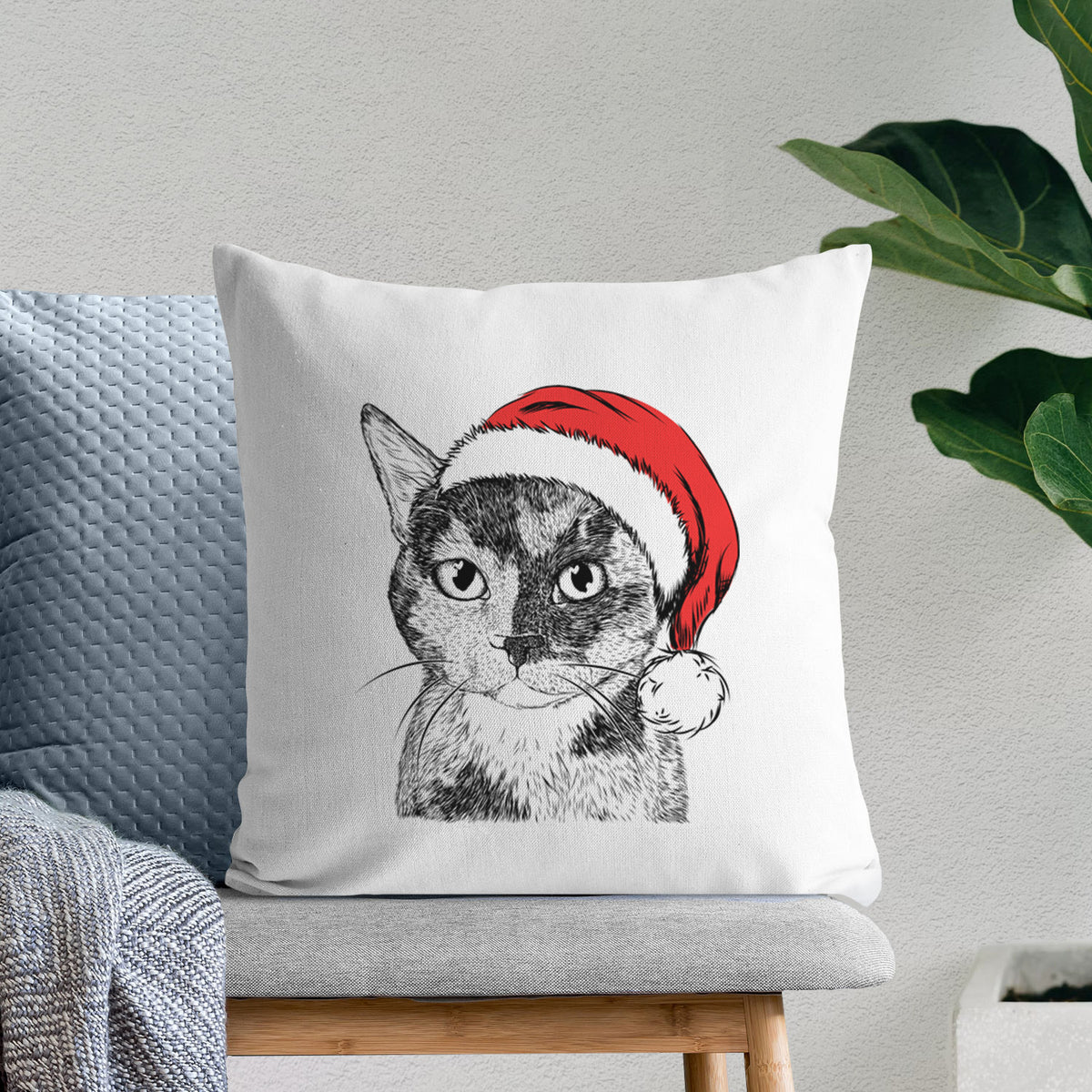 Spooky Kitty the Tortoiseshell Cat - Throw Pillow Cover