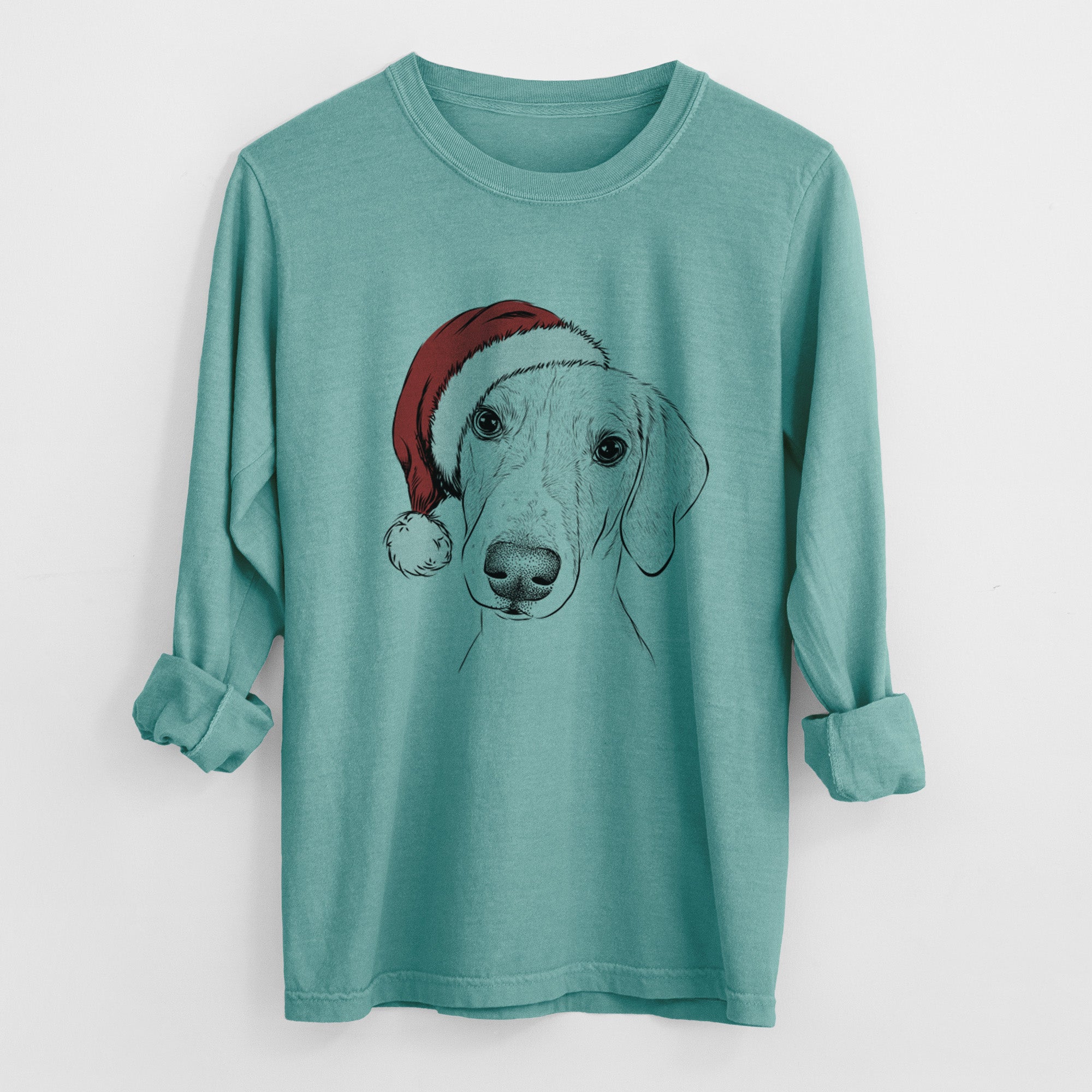 Santa Stanley the Foxhound - Heavyweight 100% Cotton Long Sleeve