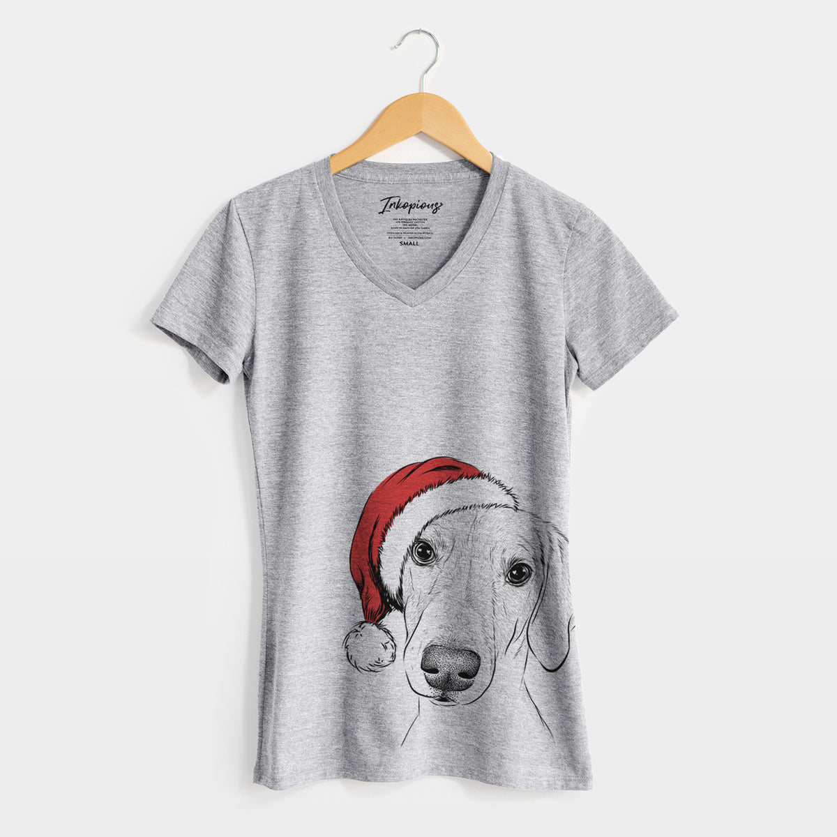 Santa Stanley the Foxhound - Women's Perfect V-neck Shirt