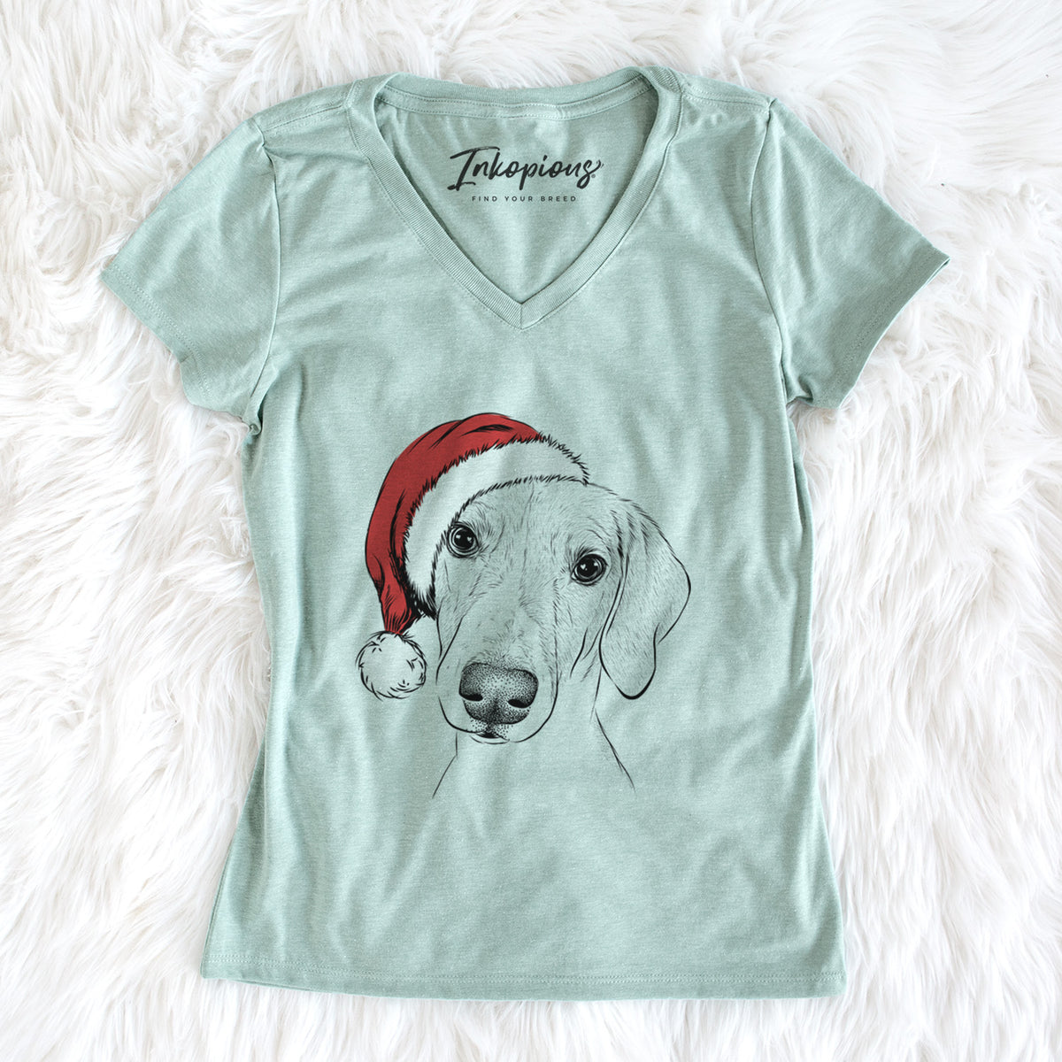 Santa Stanley the Foxhound - Women's Perfect V-neck Shirt
