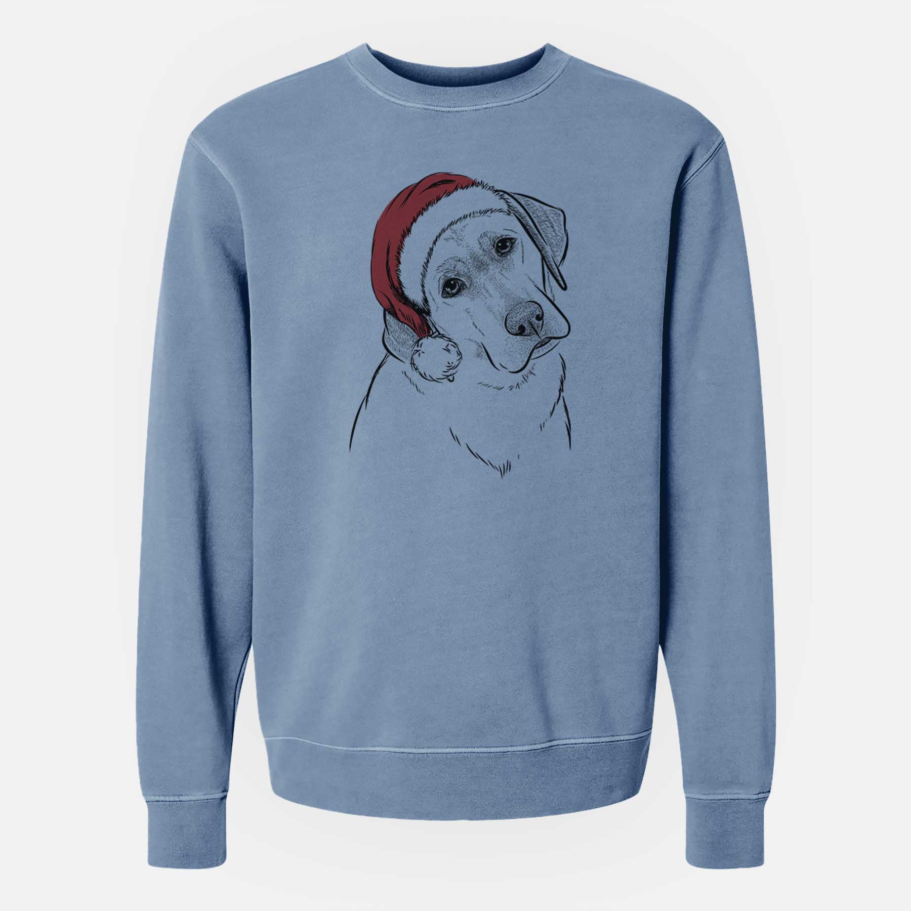 Santa Stella the Yellow Lab - Unisex Pigment Dyed Crew Sweatshirt