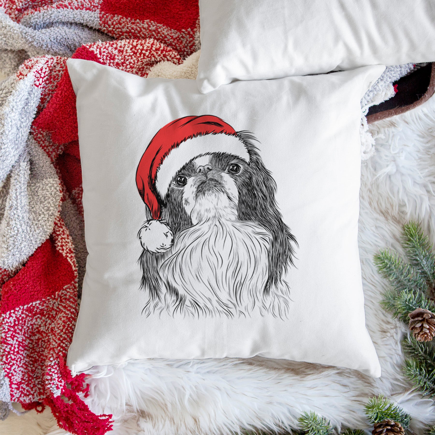 Suki the Japanese Chin - Throw Pillow Cover