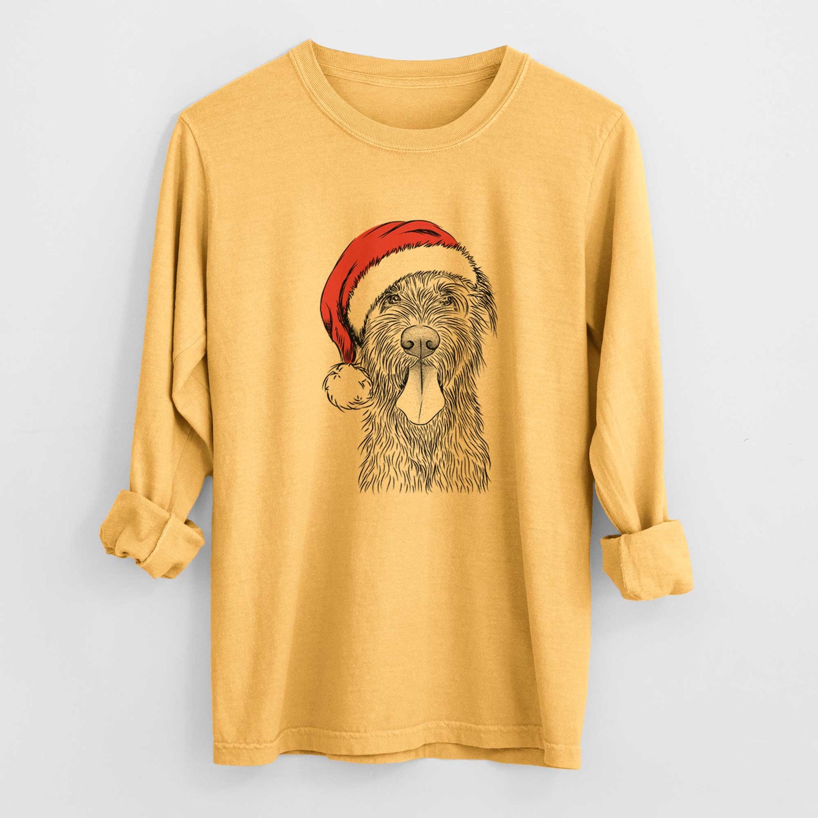 Santa Sullivan the Irish Wolfhound - Men's Heavyweight 100% Cotton Long Sleeve