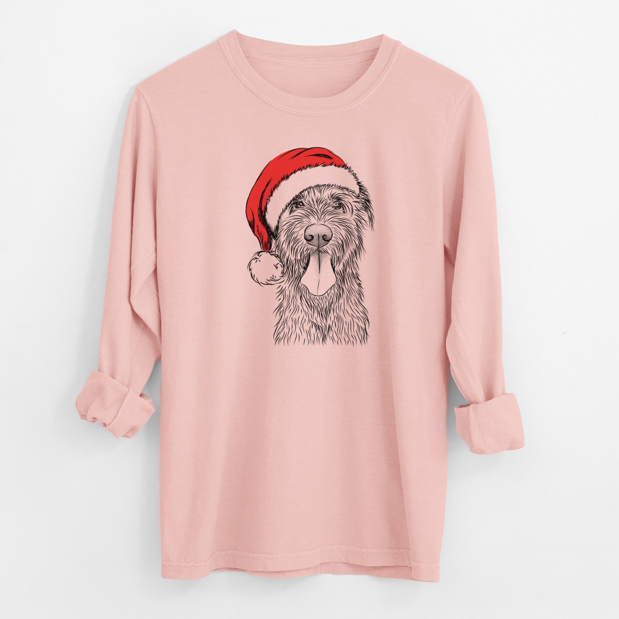 Santa Sullivan the Irish Wolfhound - Men's Heavyweight 100% Cotton Long Sleeve