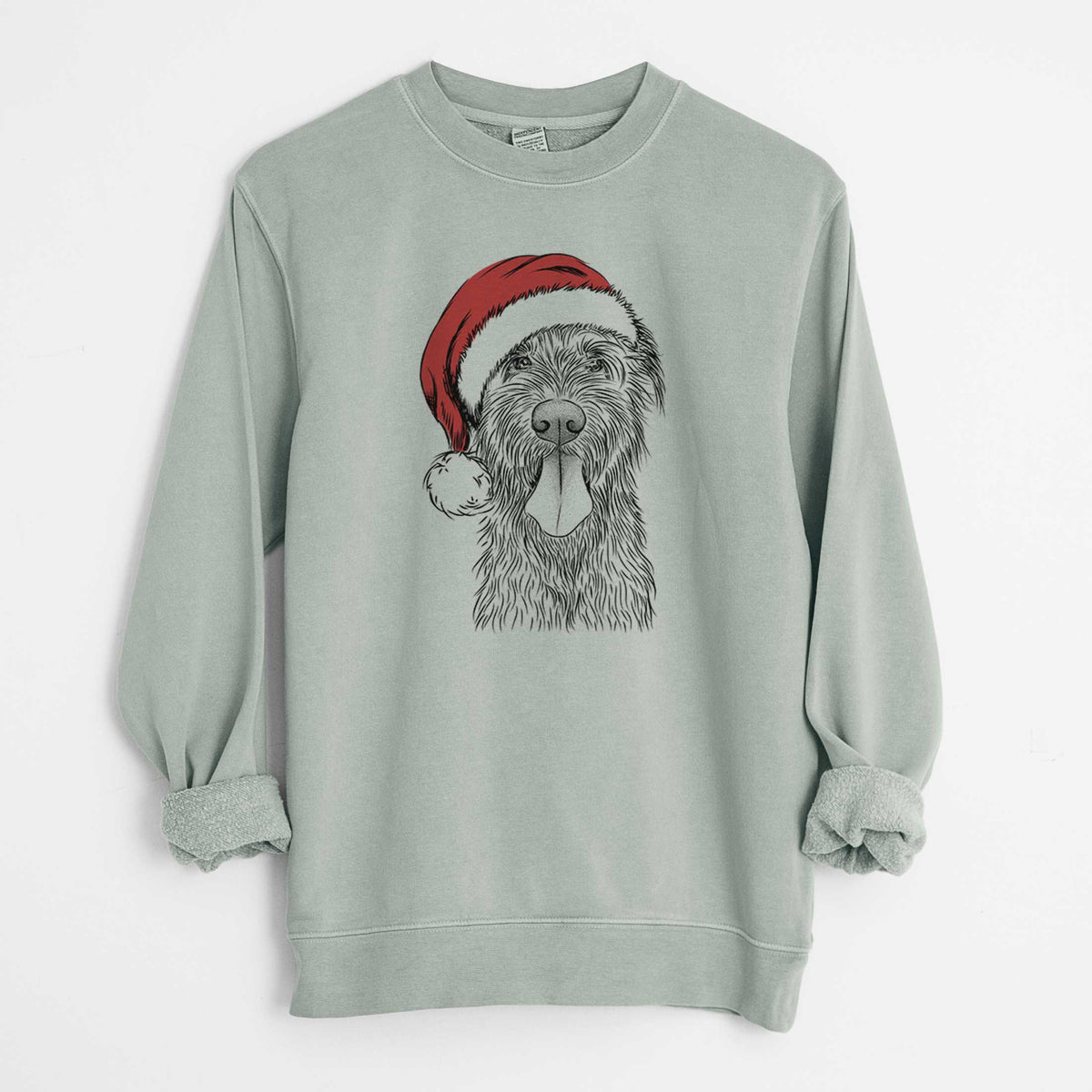 Santa Sullivan the Irish Wolfhound - Unisex Pigment Dyed Crew Sweatshirt
