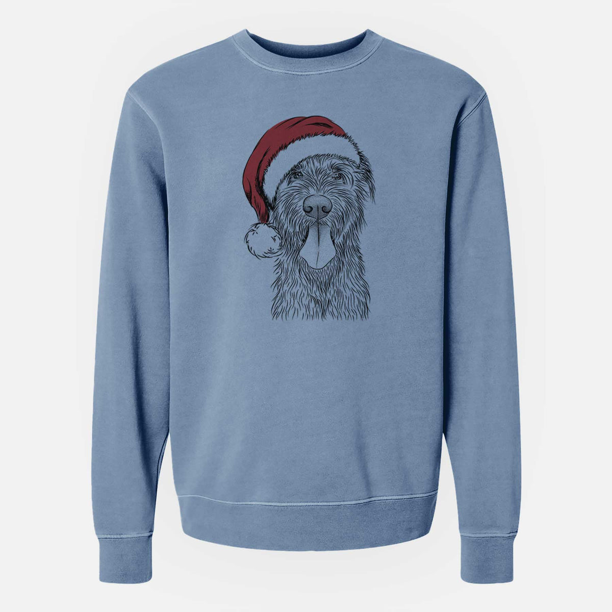 Santa Sullivan the Irish Wolfhound - Unisex Pigment Dyed Crew Sweatshirt