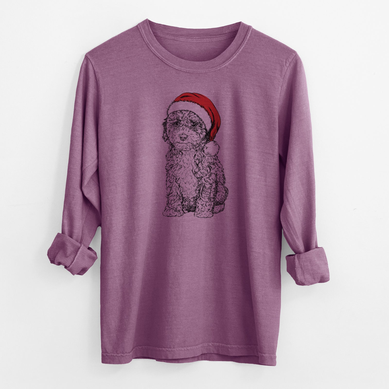 Santa Sweet Tea the Mini Doodle - Men's Heavyweight 100% Cotton Long Sleeve