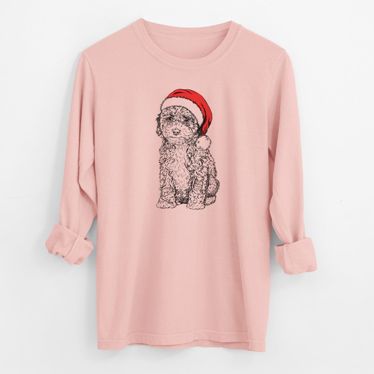 Santa Sweet Tea the Mini Doodle - Men's Heavyweight 100% Cotton Long Sleeve