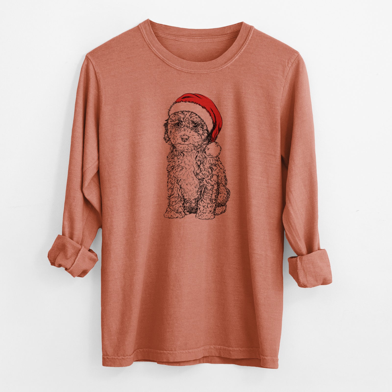 Santa Sweet Tea the Mini Doodle - Men's Heavyweight 100% Cotton Long Sleeve