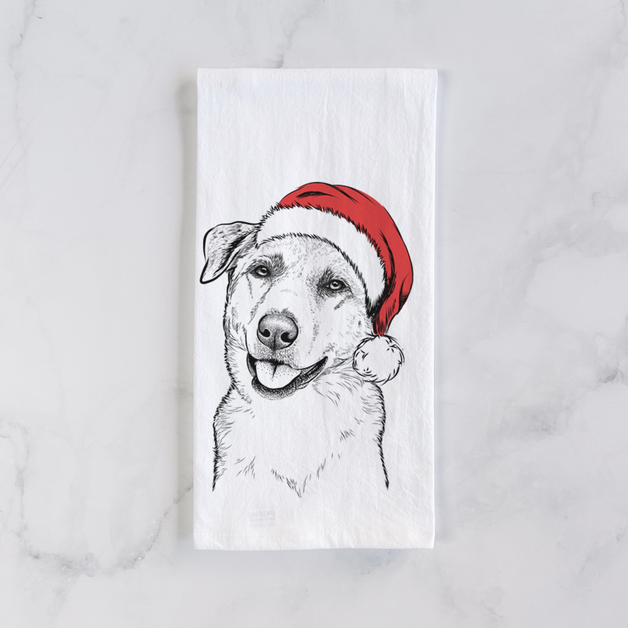 Sydney the Great Pyrenees Australian Shepherd Mix Tea Towel