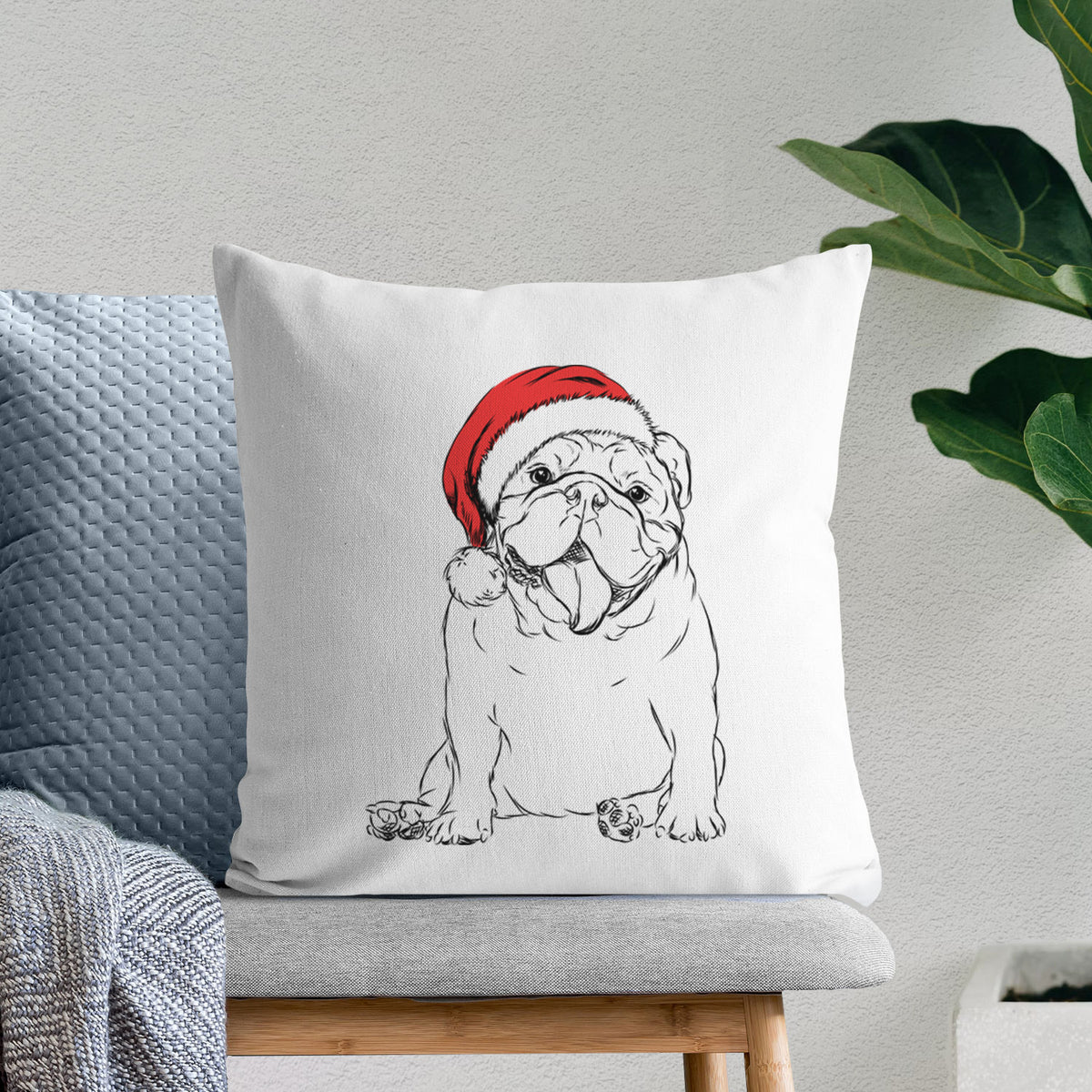 Tank the English Bulldog - Throw Pillow Cover