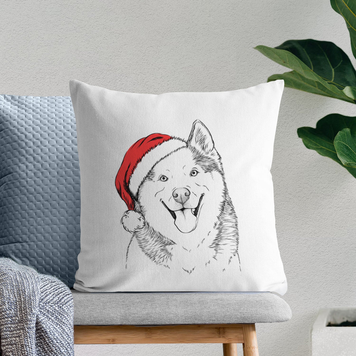 Teak the Siberian Husky - Throw Pillow Cover