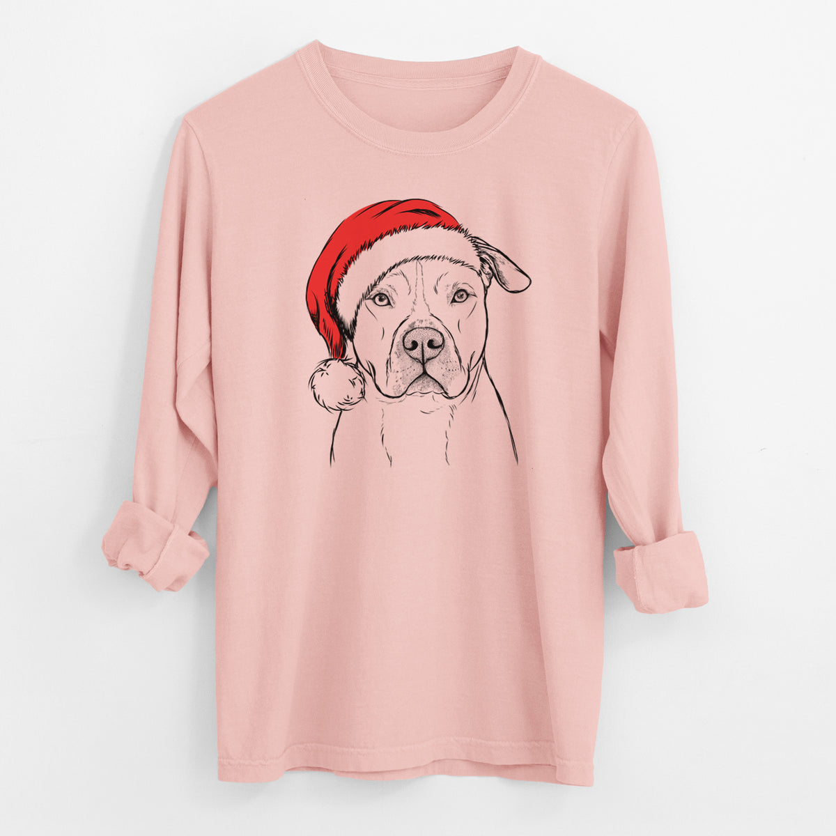 Santa Teddy Jam the Pitbull - Men's Heavyweight 100% Cotton Long Sleeve