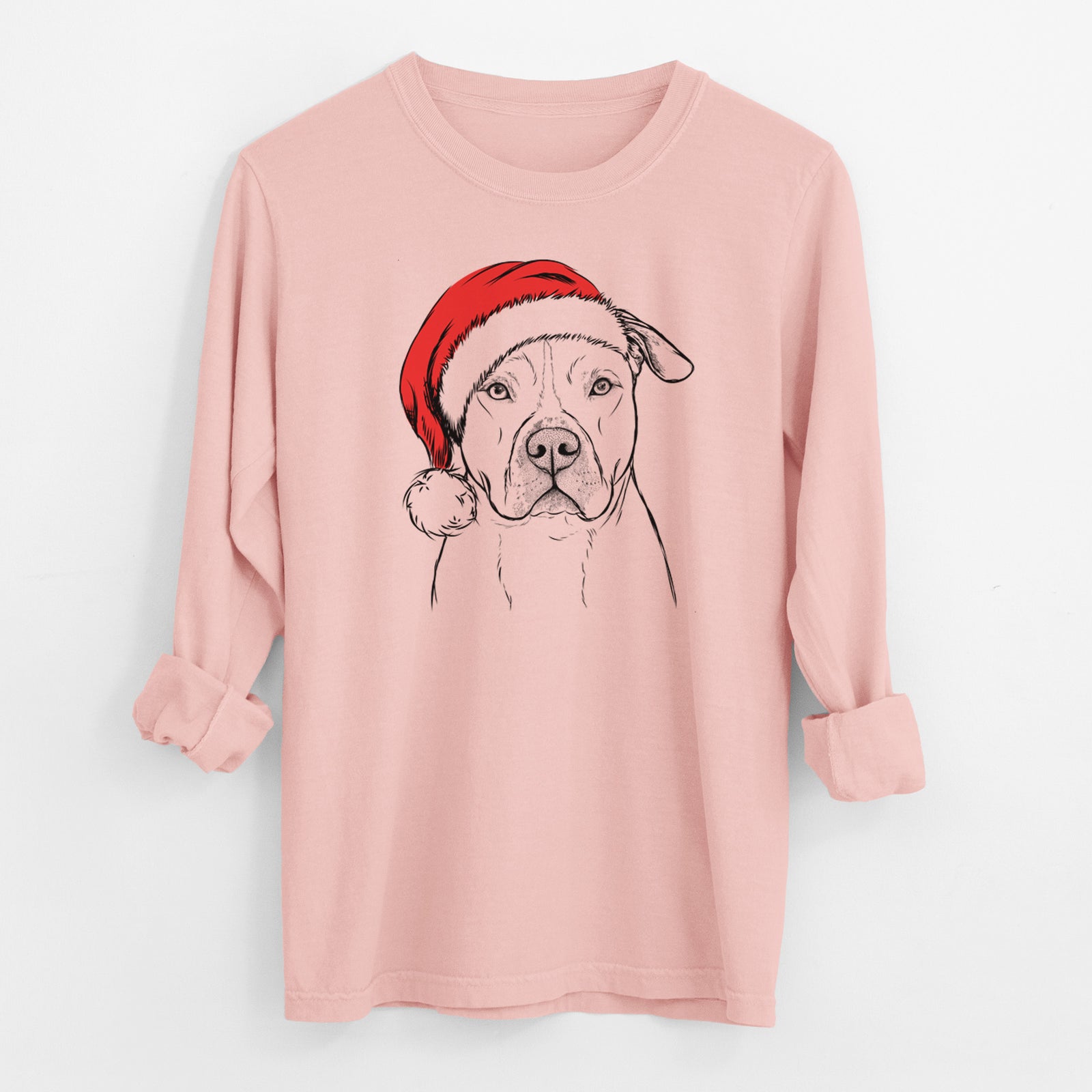 Santa Teddy Jam the Pitbull - Men's Heavyweight 100% Cotton Long Sleeve