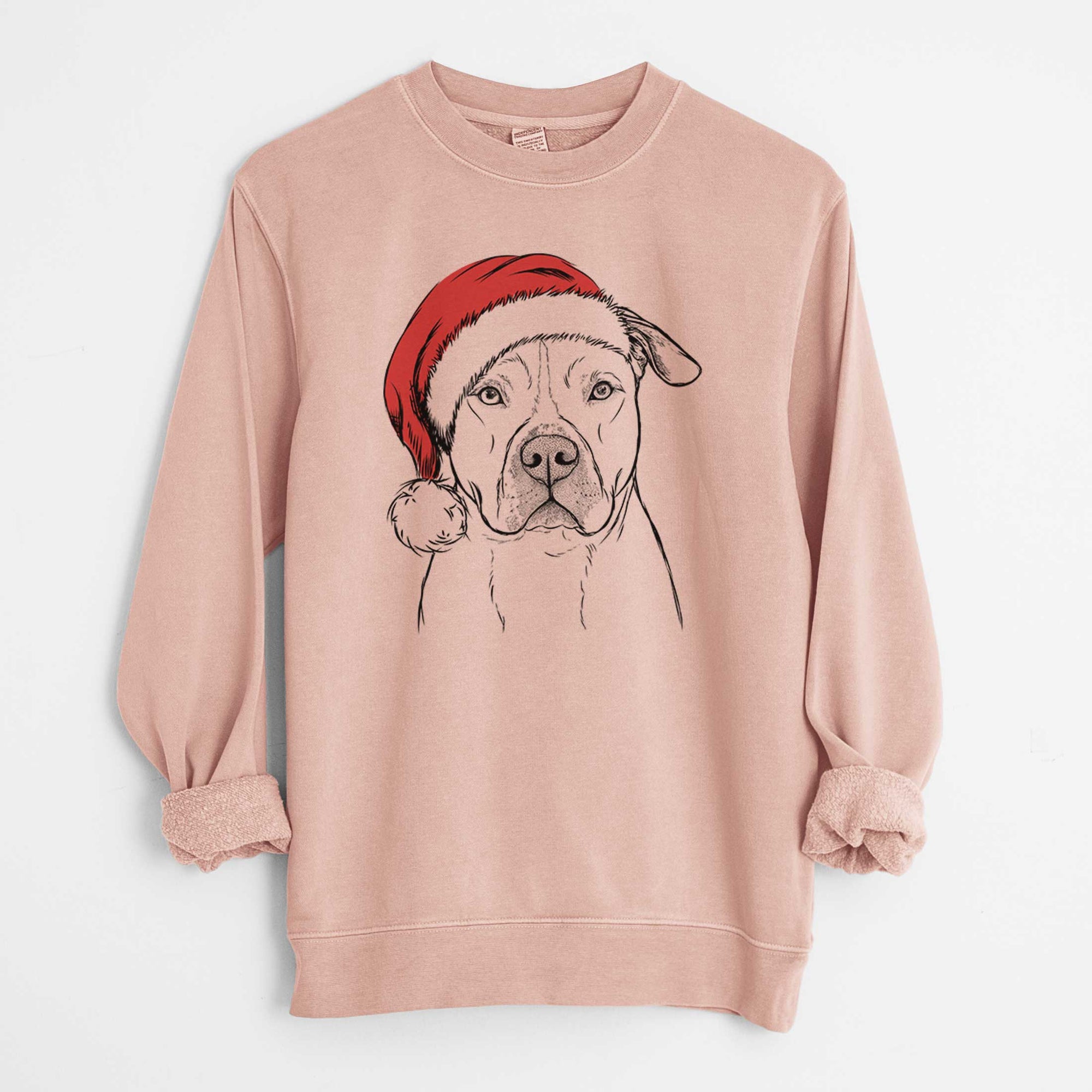 Santa Teddy Jam the Pitbull - Unisex Pigment Dyed Crew Sweatshirt