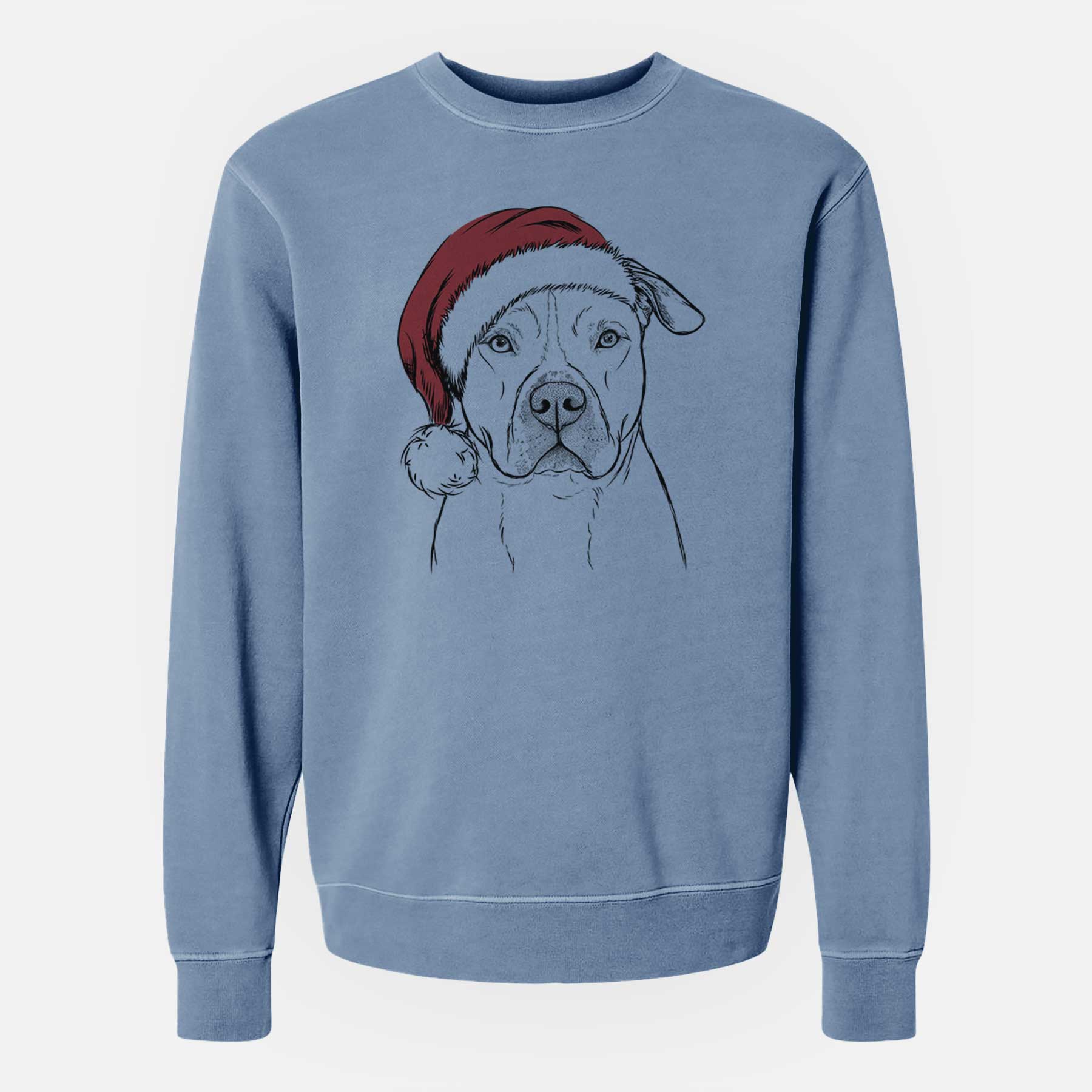 Santa Teddy Jam the Pitbull - Unisex Pigment Dyed Crew Sweatshirt