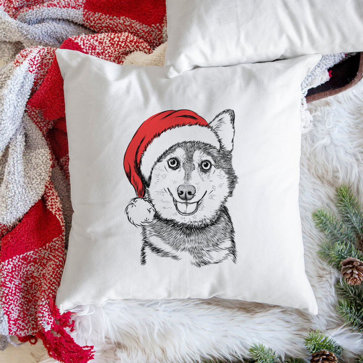 Tellie the Alaskan Klee Kai - Throw Pillow Cover