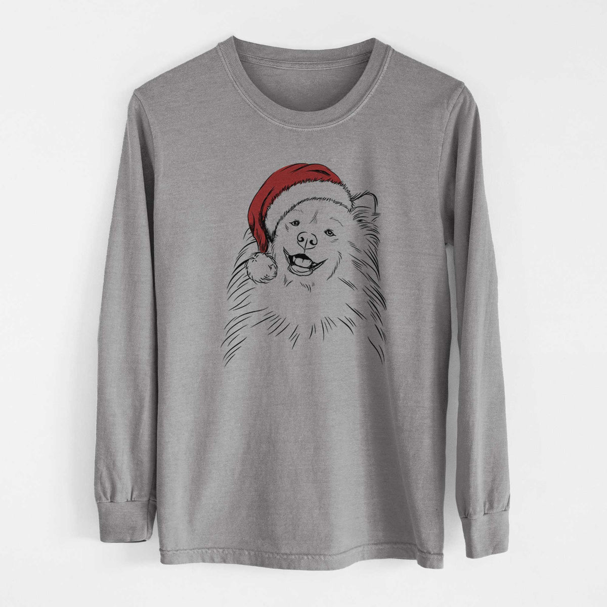 Santa Tillie the Samoyed - Men's Heavyweight 100% Cotton Long Sleeve