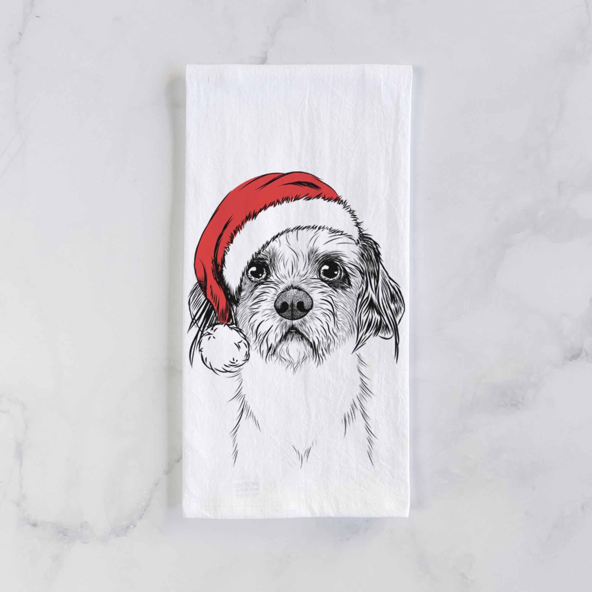 Tiny Tucker the Mixed Breed Tea Towel