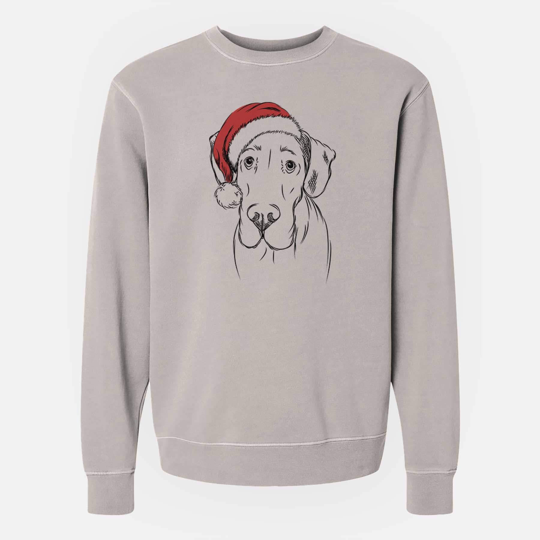 Santa Titus the Great Dane - Unisex Pigment Dyed Crew Sweatshirt