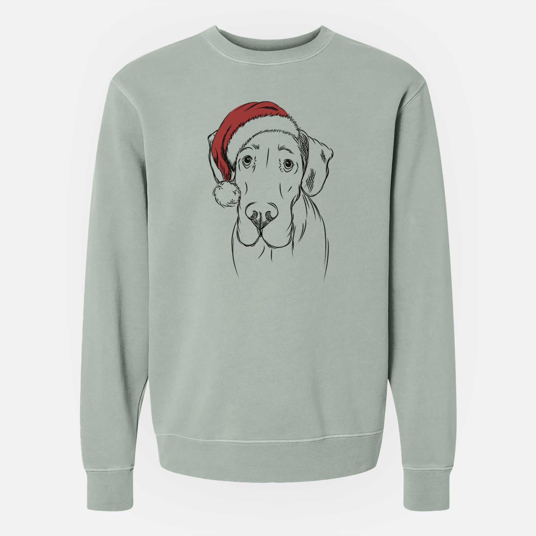 Santa Titus the Great Dane - Unisex Pigment Dyed Crew Sweatshirt