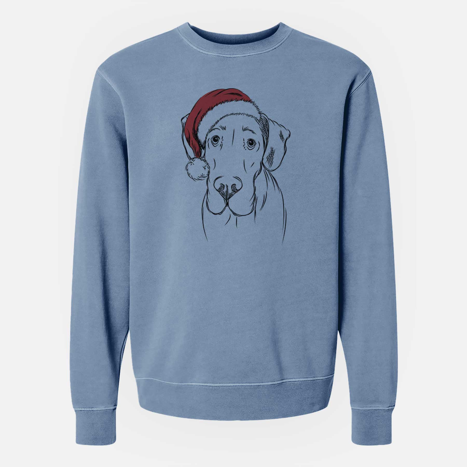 Santa Titus the Great Dane - Unisex Pigment Dyed Crew Sweatshirt