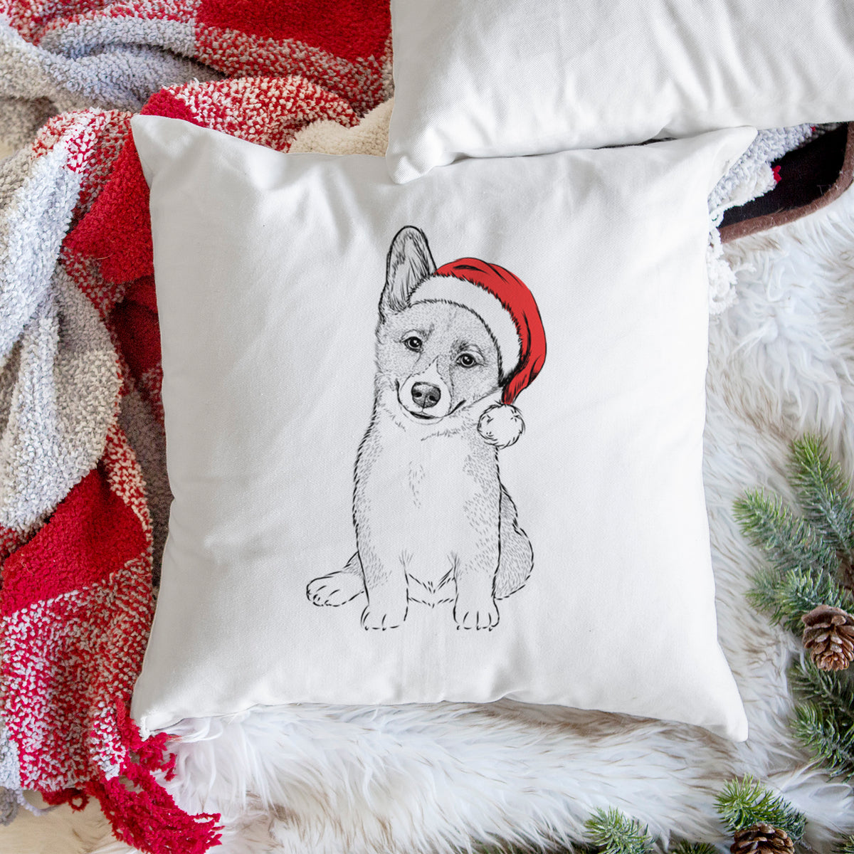 Toby the Corgi Puppy - Throw Pillow Cover