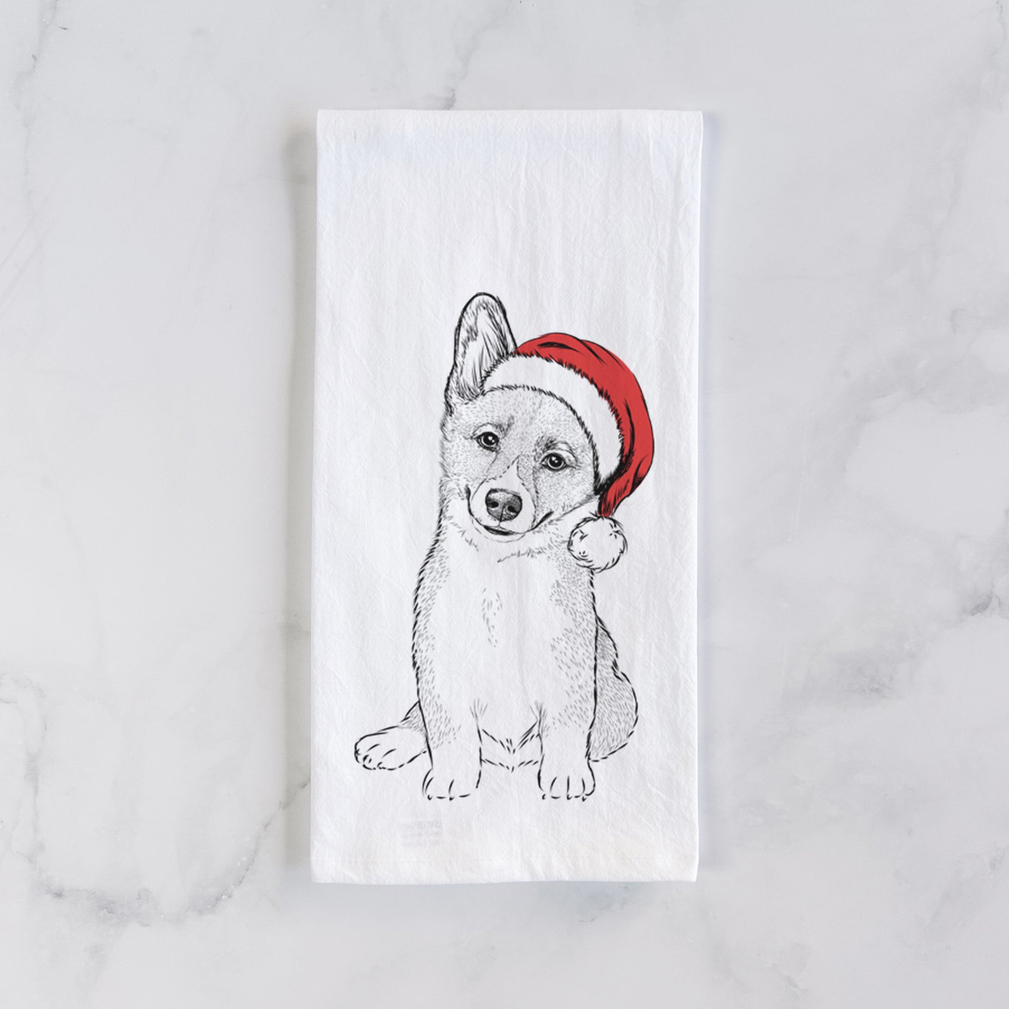 Toby the Corgi Puppy Tea Towel