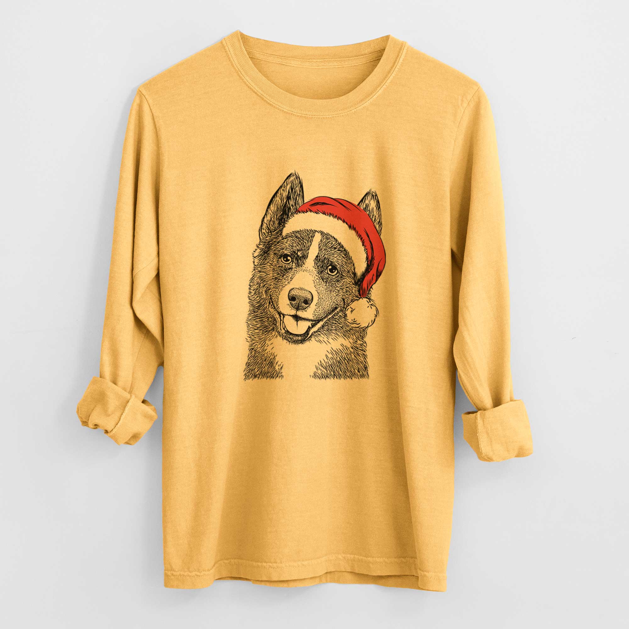 Santa Tosca the Karelian Bear Dog - Men's Heavyweight 100% Cotton Long Sleeve