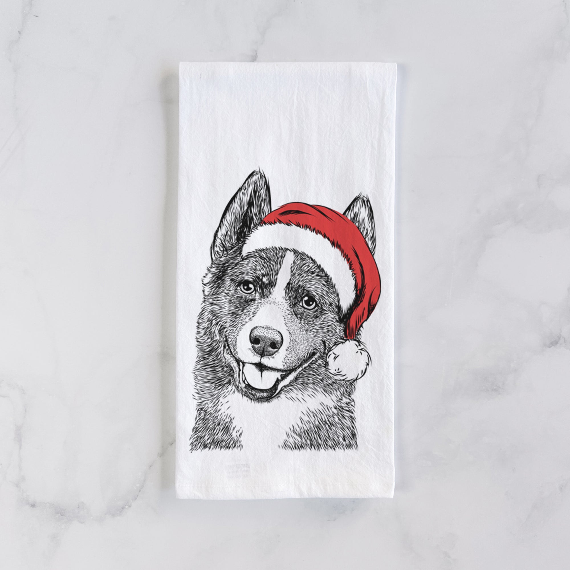 Tosca the Karelian Bear Dog Tea Towel