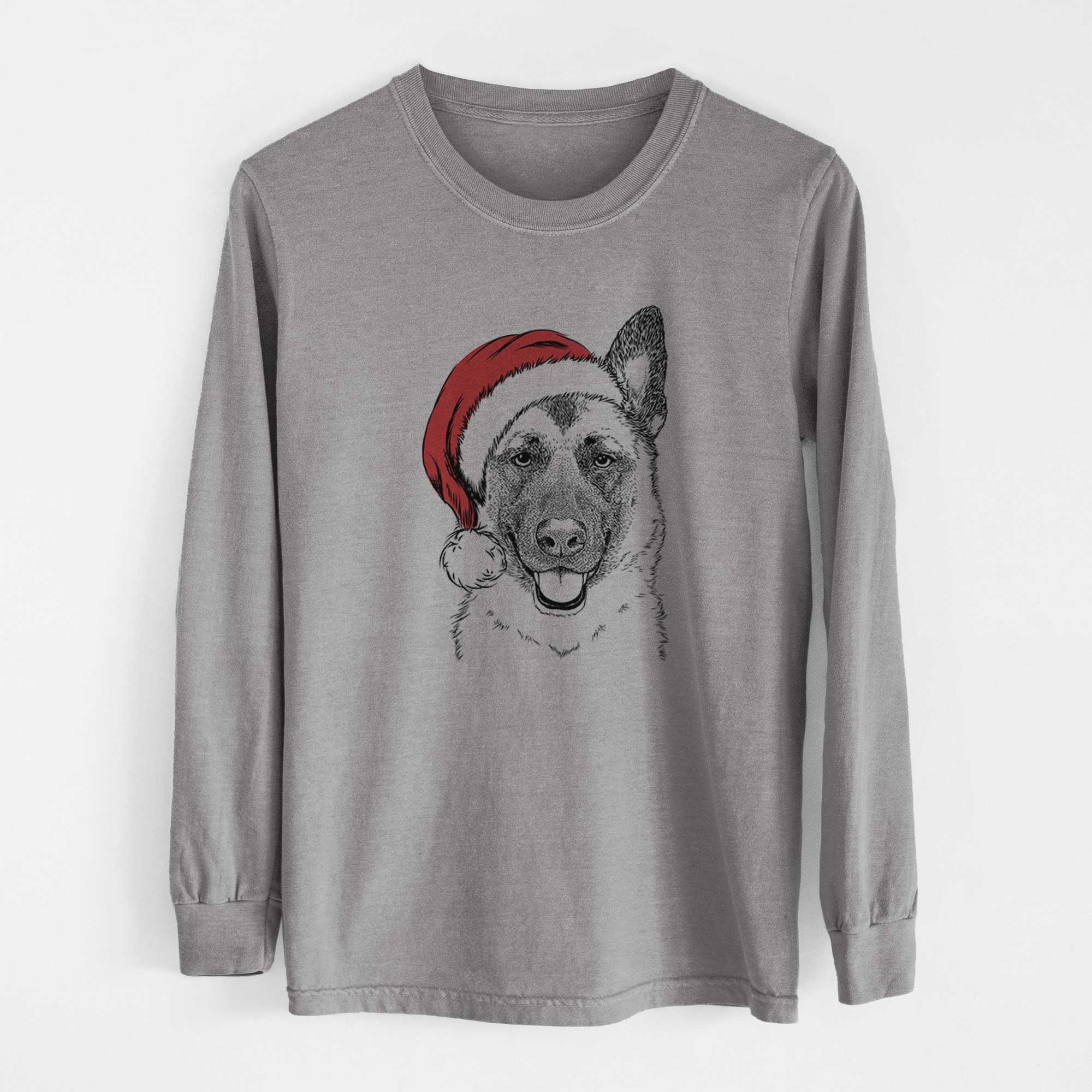 Santa Trooper the German Shepherd - Men's Heavyweight 100% Cotton Long Sleeve