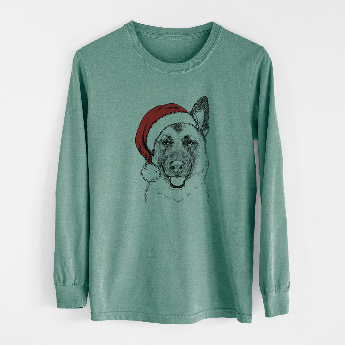 Santa Trooper the German Shepherd - Men's Heavyweight 100% Cotton Long Sleeve