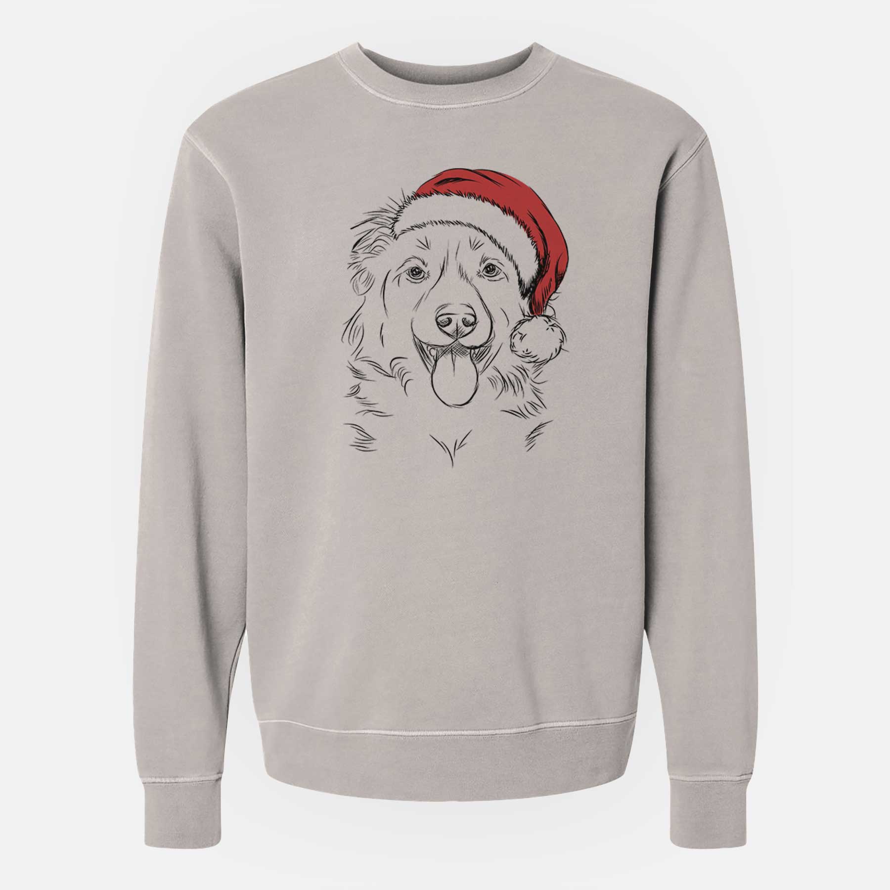 Santa Tucker the Collie Shepherd - Unisex Pigment Dyed Crew Sweatshirt