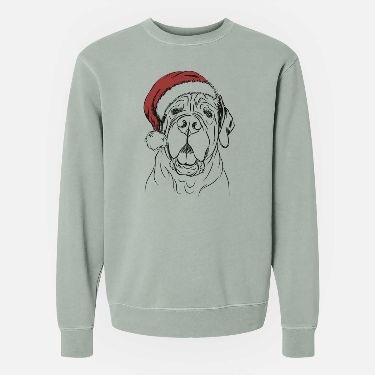 Santa Tufton the English Mastiff - Unisex Pigment Dyed Crew Sweatshirt