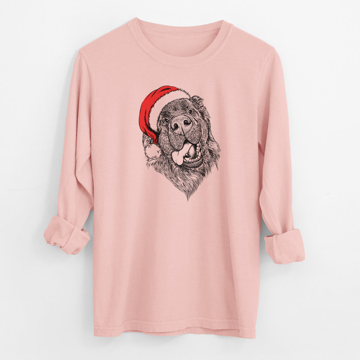 Santa Tuna the Newfoundland - Men's Heavyweight 100% Cotton Long Sleeve