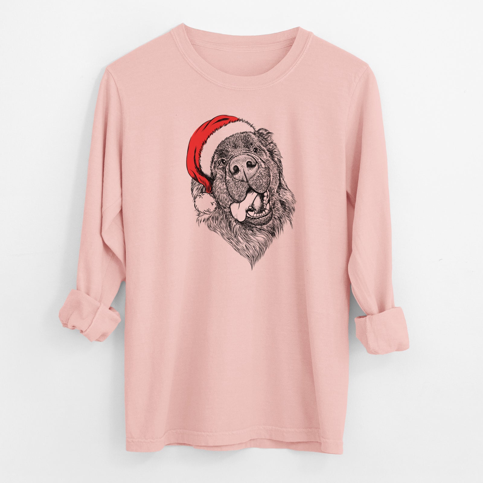 Santa Tuna the Newfoundland - Men's Heavyweight 100% Cotton Long Sleeve