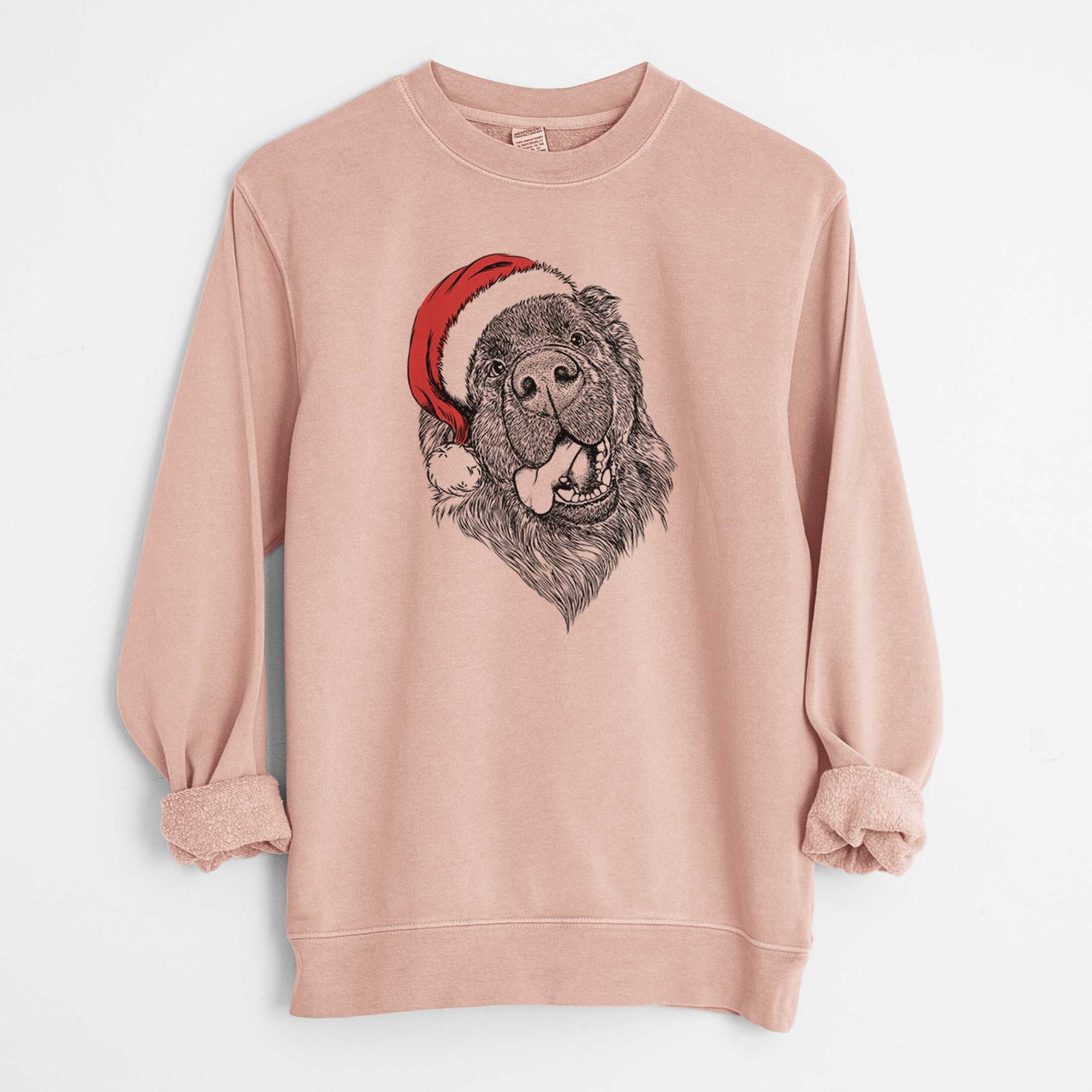 Santa Tuna the Newfoundland - Unisex Pigment Dyed Crew Sweatshirt