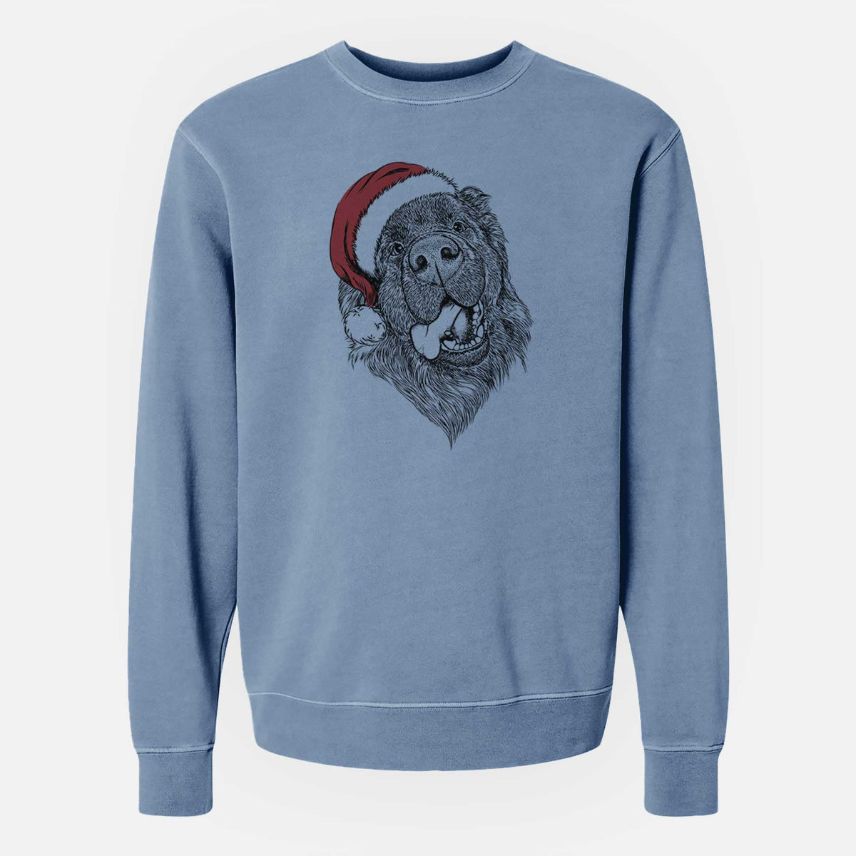 Santa Tuna the Newfoundland - Unisex Pigment Dyed Crew Sweatshirt