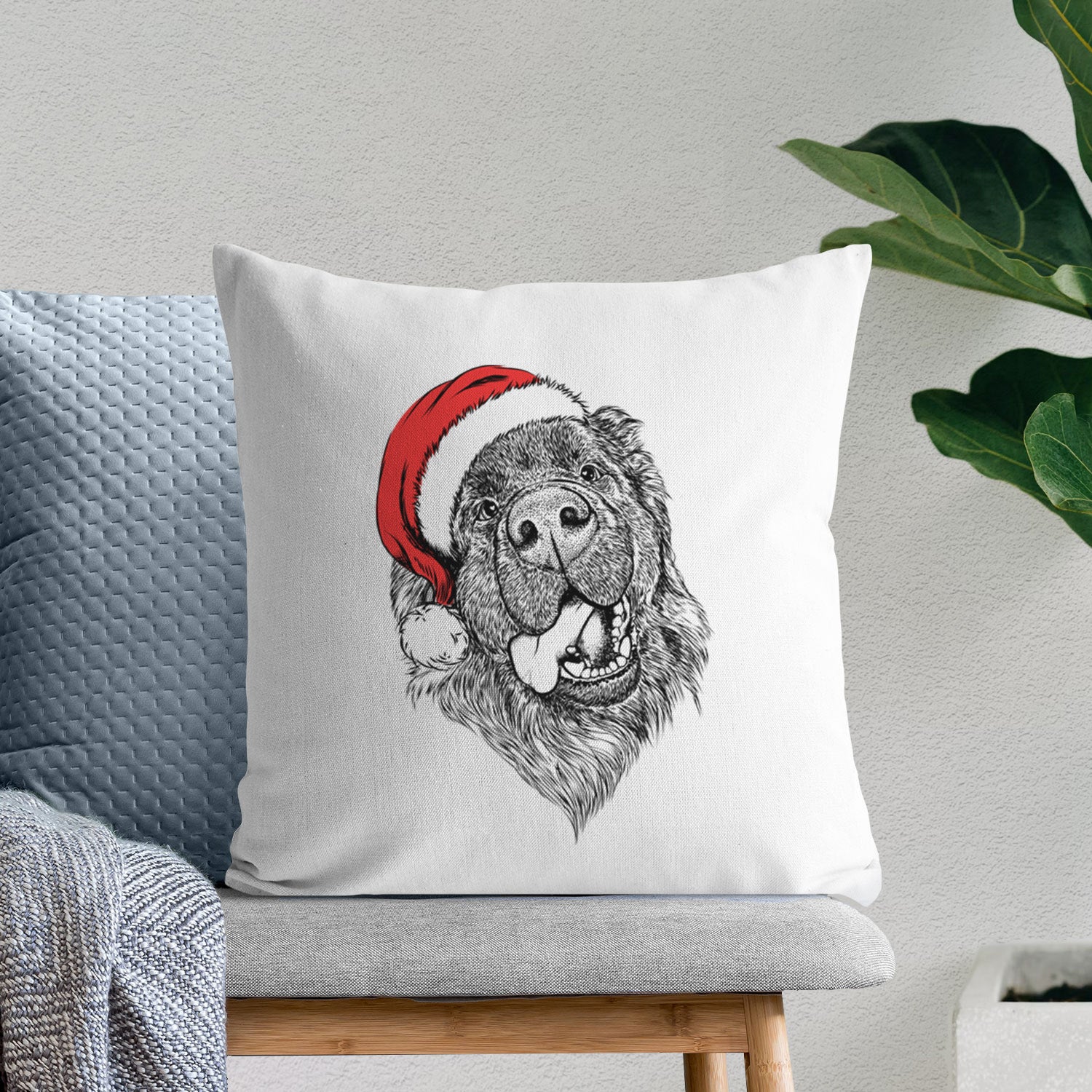 Tuna the Newfoundland - Throw Pillow Cover