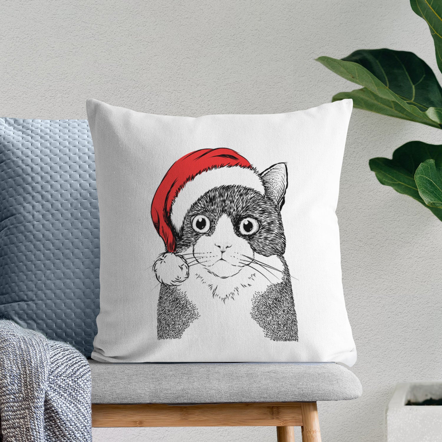 Tux the Tuxedo Cat - Throw Pillow Cover