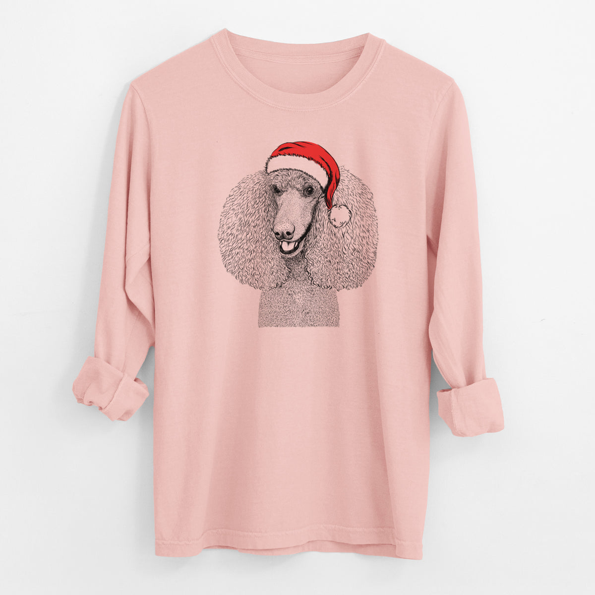 Santa Uncle Tucker the Poodle - Men's Heavyweight 100% Cotton Long Sleeve