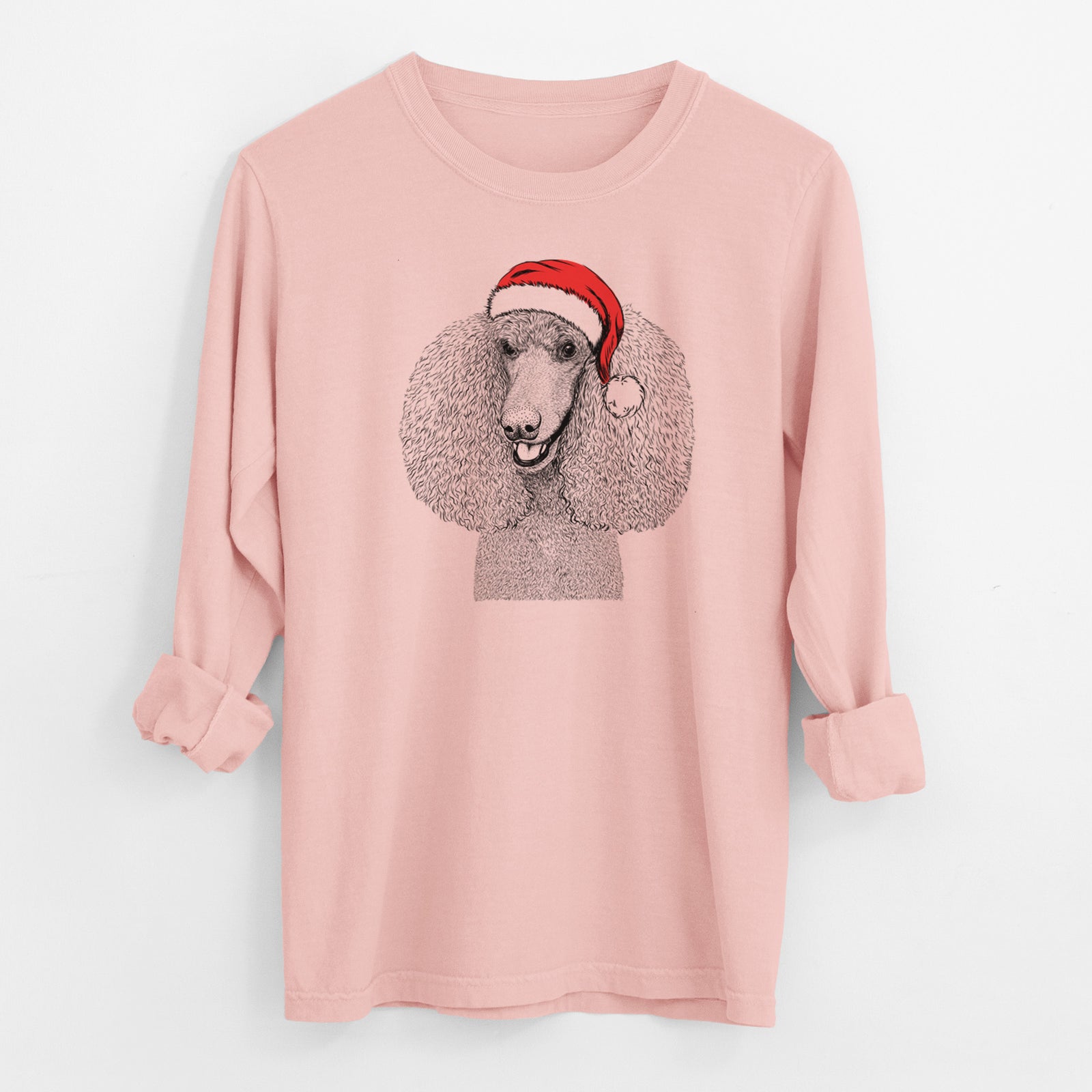 Santa Uncle Tucker the Poodle - Men's Heavyweight 100% Cotton Long Sleeve