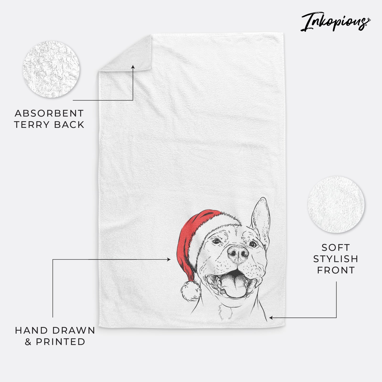 Wally the Pitbull Decorative Hand Towel