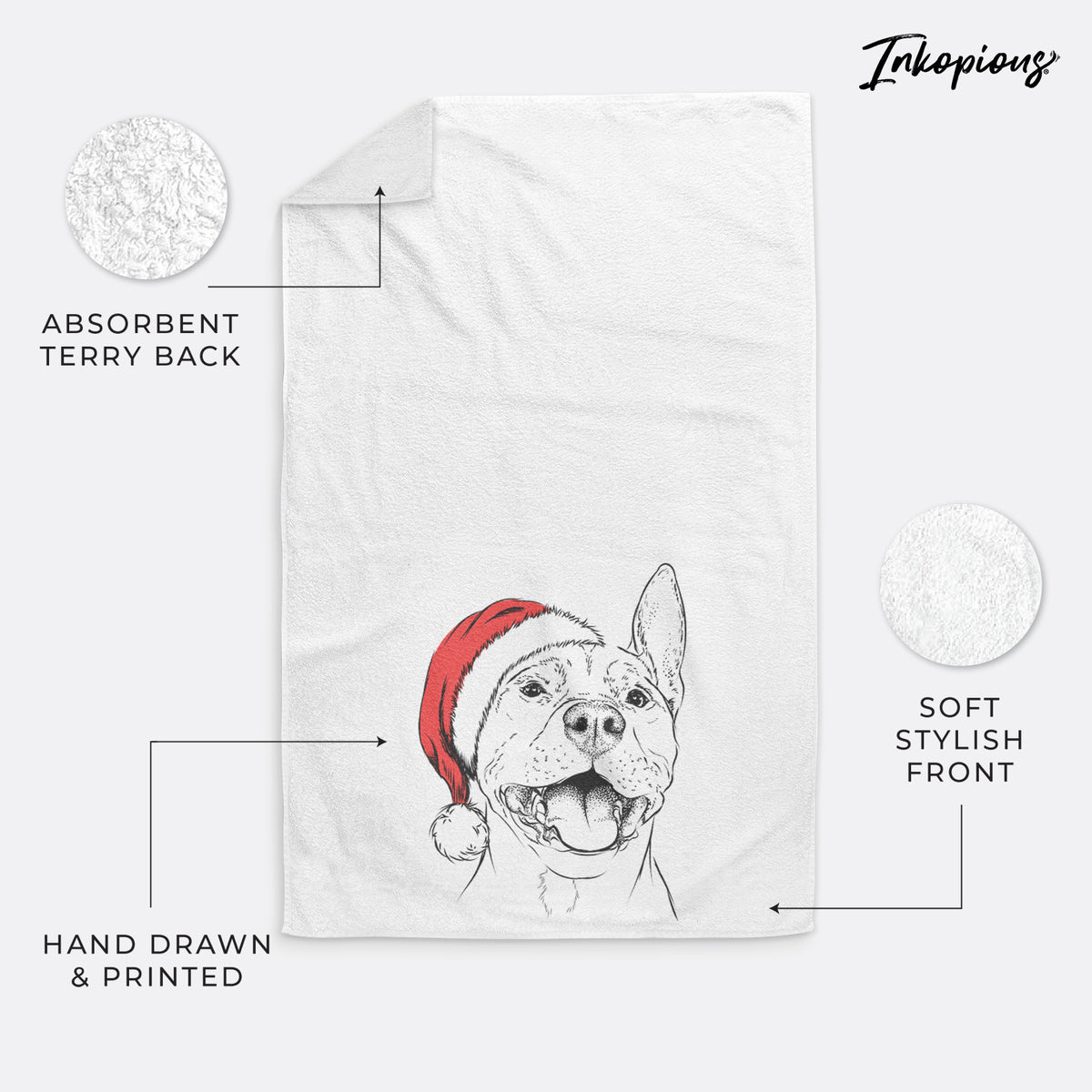 Wally the Pitbull Decorative Hand Towel