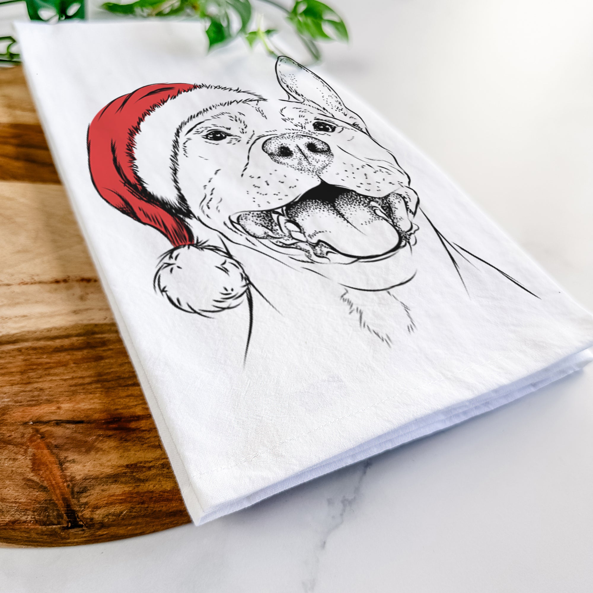 Wally the Pitbull Tea Towel